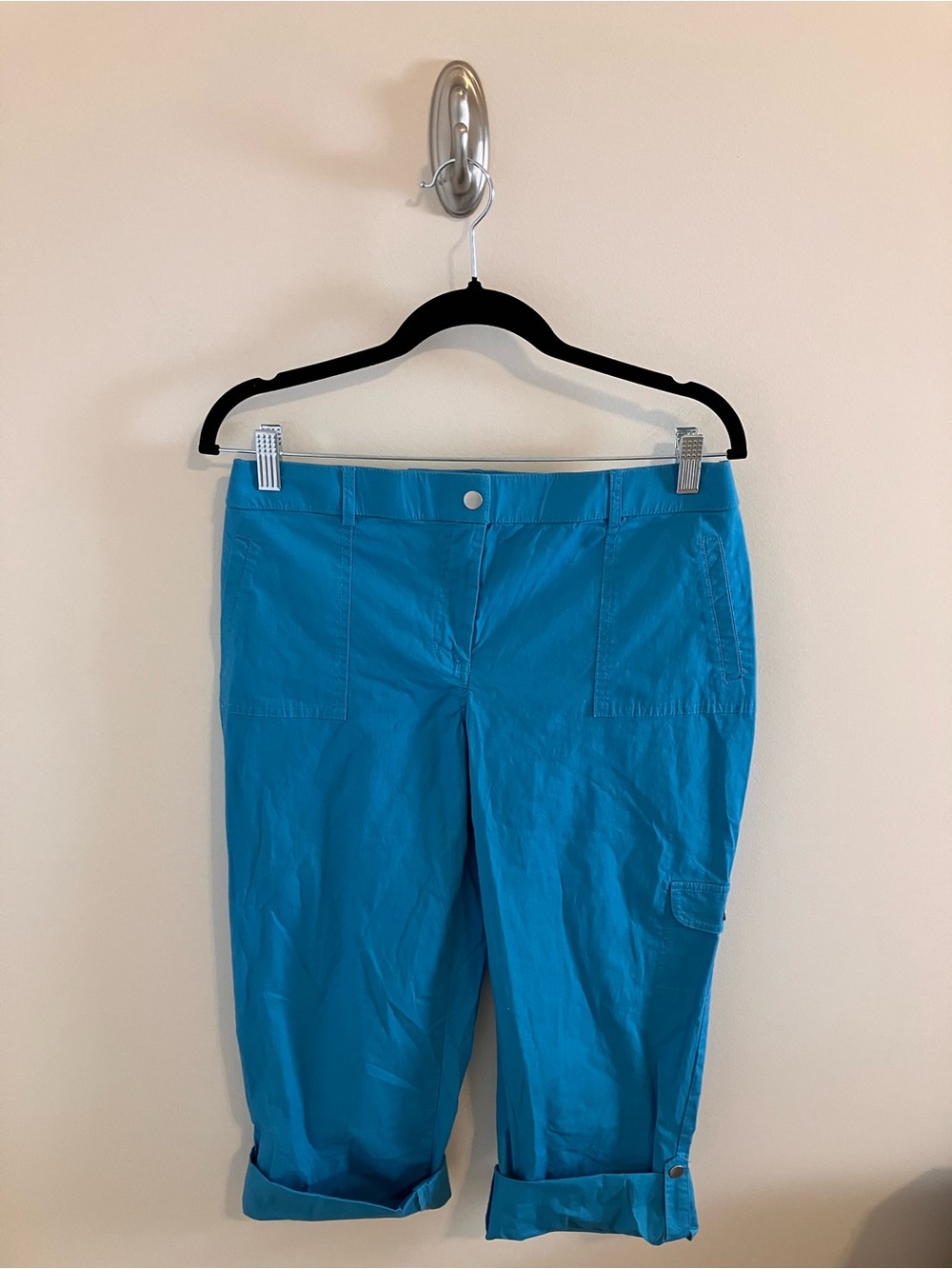 NWT Weekends by Chico's Poplin Claribelle Crop in Naples Blue Size 0 (4/Small)